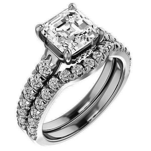 Asscher cut Moissanite Engagement Ring