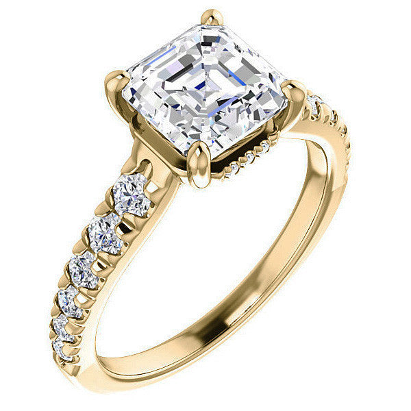 Asscher cut Moissanite Engagement Ring
