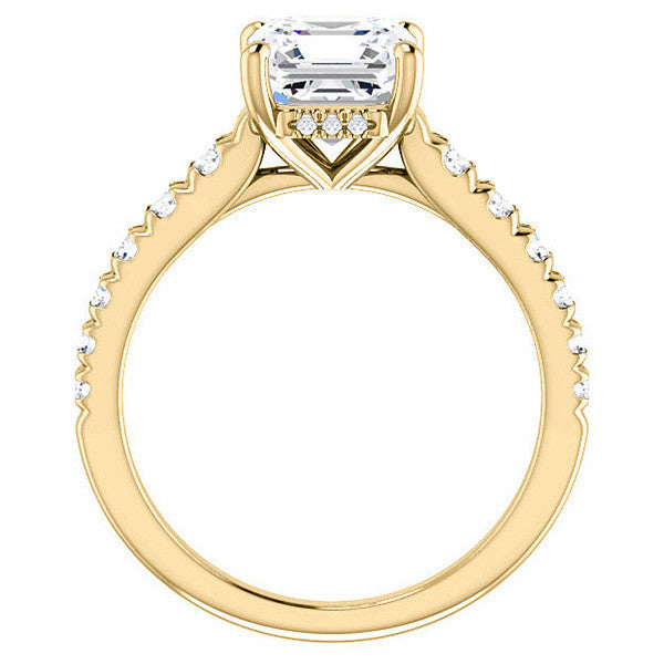 Asscher cut Moissanite Engagement Ring