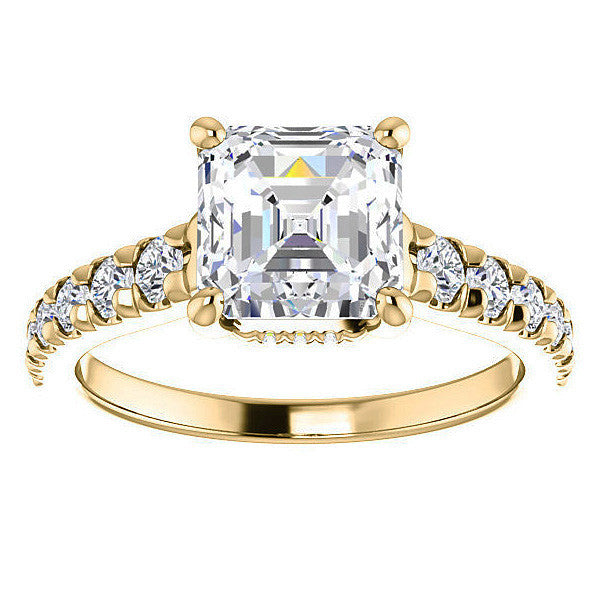 Asscher cut Moissanite Engagement Ring