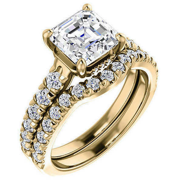 Asscher cut Moissanite Engagement Ring