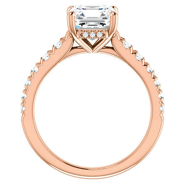 Asscher cut Moissanite Engagement Ring