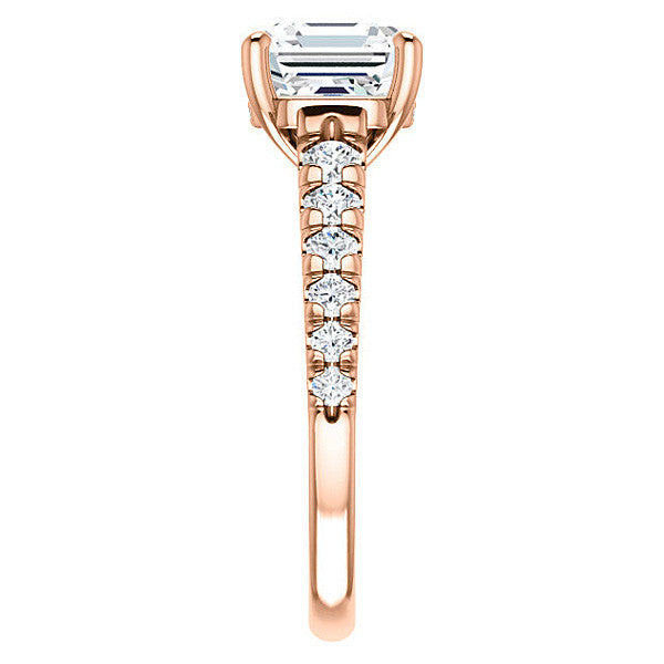 Asscher cut Moissanite Engagement Ring