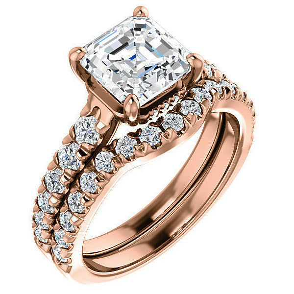 Asscher cut Moissanite Engagement Ring