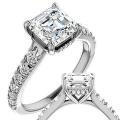 Asscher cut Moissanite Engagement Ring