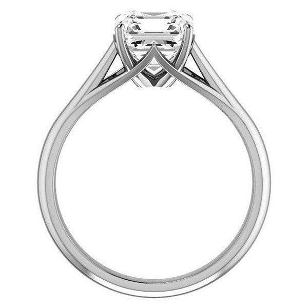 Designer Style Asscher Moissanite Solitaire Ring