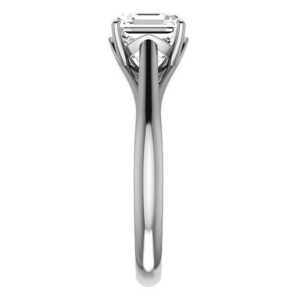 Designer Style Asscher Moissanite Solitaire Ring