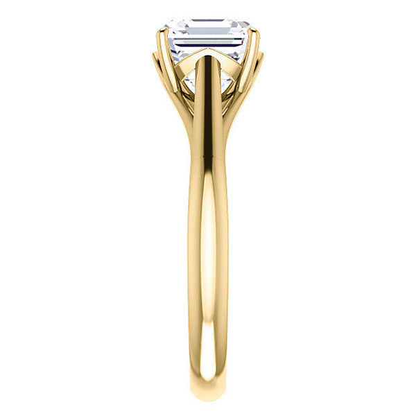 Designer Style Asscher Moissanite Solitaire Ring