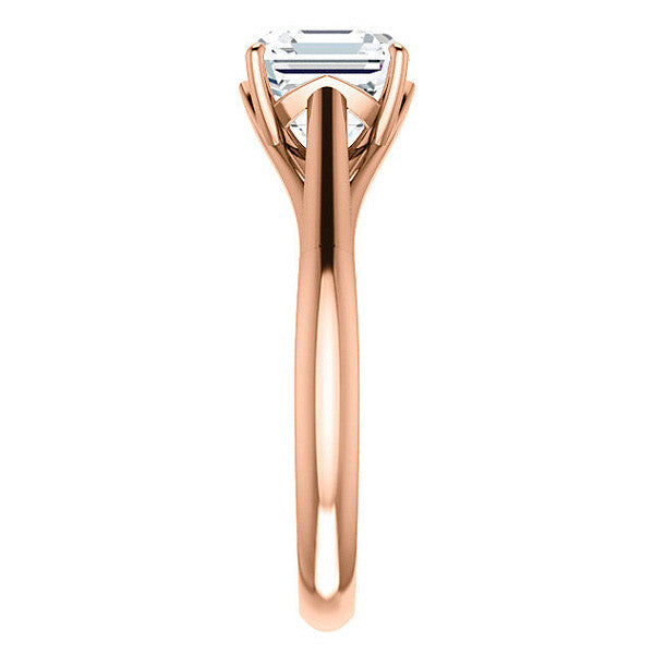 Designer Style Asscher Moissanite Solitaire Ring