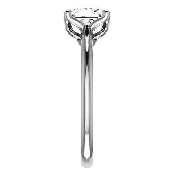 Asscher Cut Moissanite Cathedral Solitaire Ring