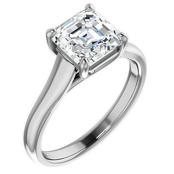 Asscher cut Cathedral Solitaire Ring