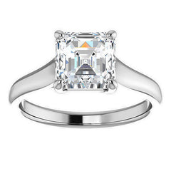 Asscher cut Cathedral Solitaire Ring