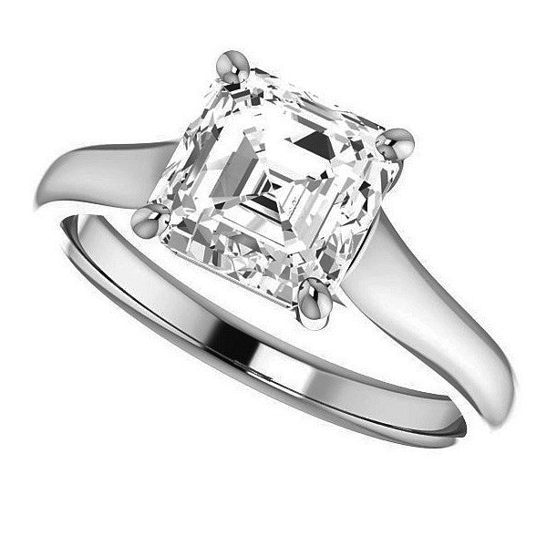 Asscher cut Cathedral Solitaire Ring