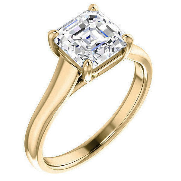 Asscher cut Cathedral Solitaire Ring