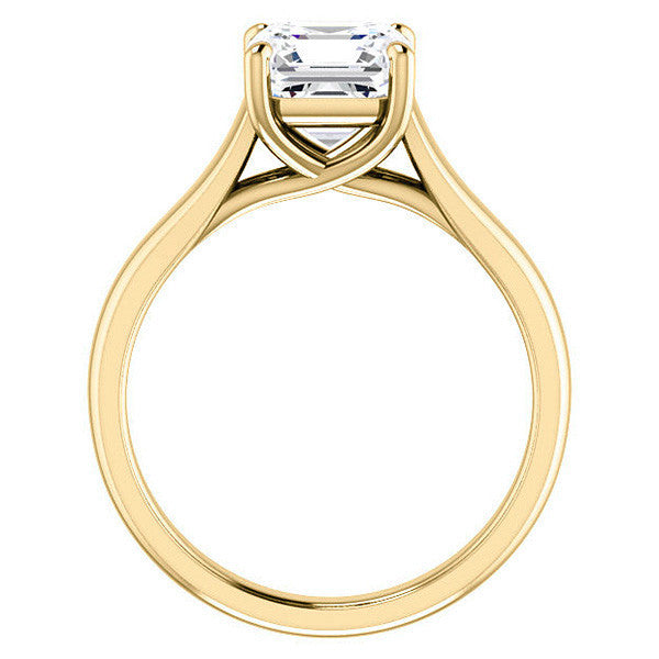 Asscher cut Cathedral Solitaire Ring