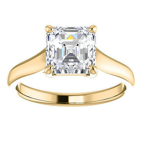 Asscher cut Cathedral Solitaire Ring