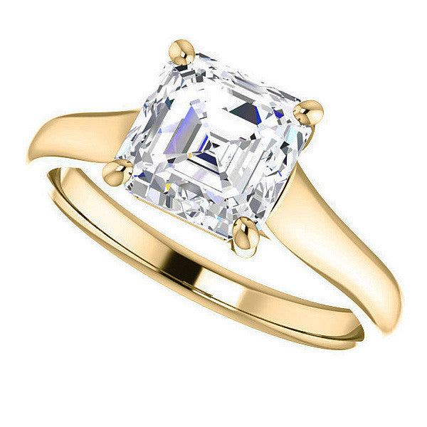 Asscher cut Cathedral Solitaire Ring