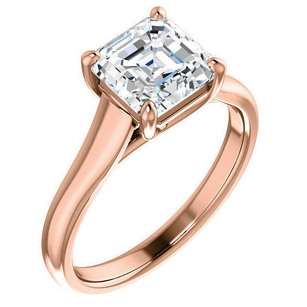 Asscher cut Cathedral Solitaire Ring