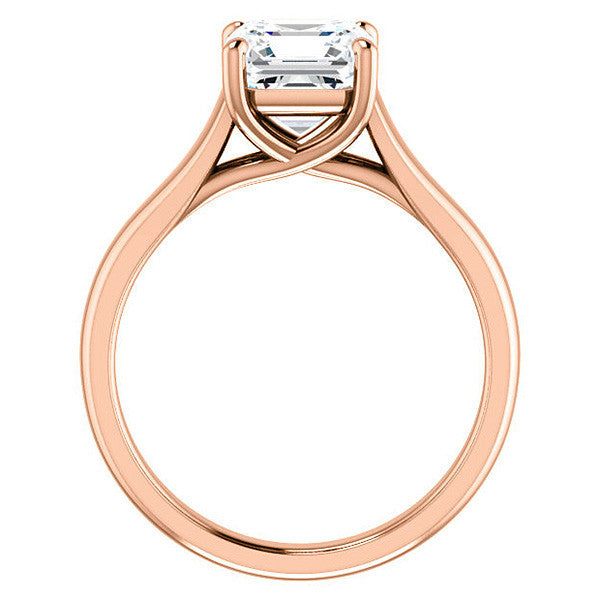Asscher cut Cathedral Solitaire Ring