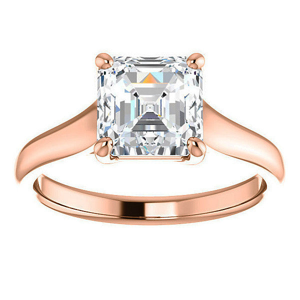 Asscher cut Cathedral Solitaire Ring
