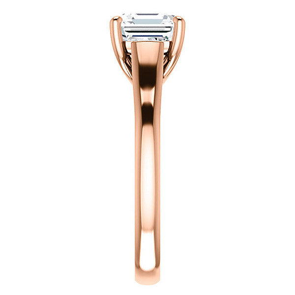 Asscher cut Cathedral Solitaire Ring