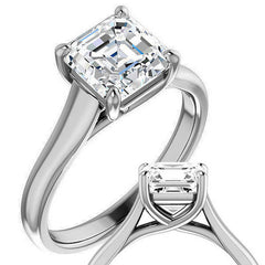 Asscher cut Cathedral Solitaire Ring