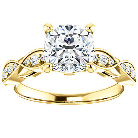 Cushion Moissanite Engagement Ring