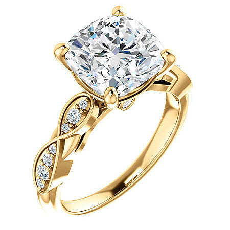 Cushion Moissanite Engagement Ring