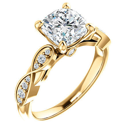 Cushion Moissanite Engagement Ring