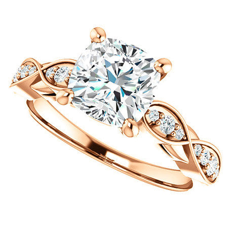 Cushion Moissanite Engagement Ring