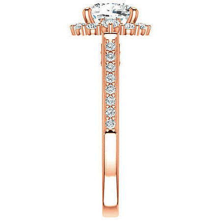 Cushion Scroll Halo Engagement Ring with Surprise Diamonds