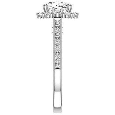 Cushion Scroll Halo Engagement Ring with Surprise Diamonds
