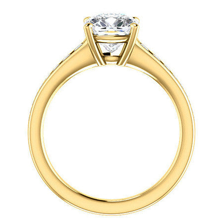 Cushion & Diamond Channel Set Engagement Ring