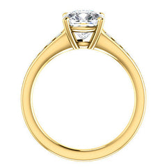 Cushion & Diamond Channel Set Engagement Ring