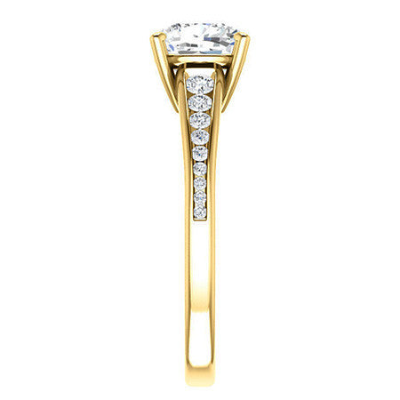 Cushion & Diamond Channel Set Engagement Ring