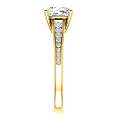 Cushion & Diamond Channel Set Engagement Ring