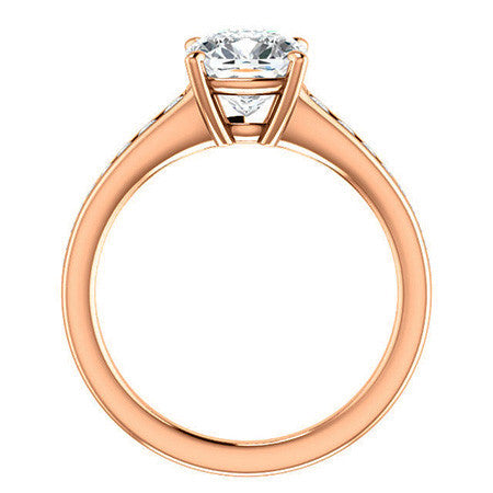 Cushion & Diamond Channel Set Engagement Ring