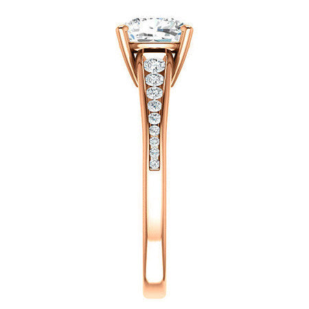 Cushion & Diamond Channel Set Engagement Ring
