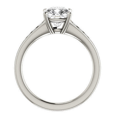 Cushion & Diamond Channel Set Engagement Ring