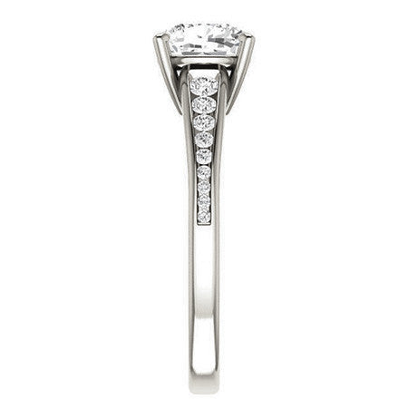 Cushion & Diamond Channel Set Engagement Ring