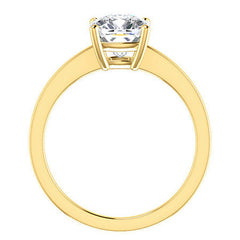 Petite Low Set Cushion Moissanite Solitaire Ring