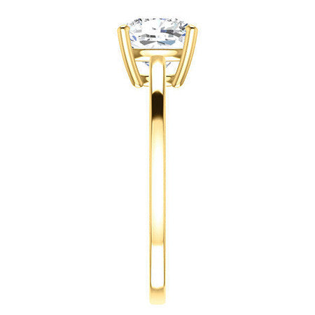 Petite Low Set Cushion Moissanite Solitaire Ring
