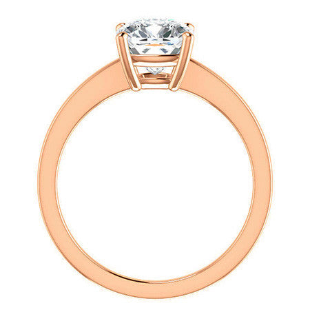 Petite Low Set Cushion Moissanite Solitaire Ring