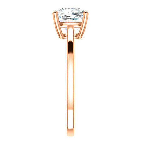 Petite Low Set Cushion Moissanite Solitaire Ring