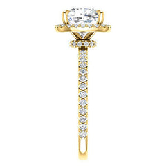 Cushion Moissanite Halo Engagement Ring