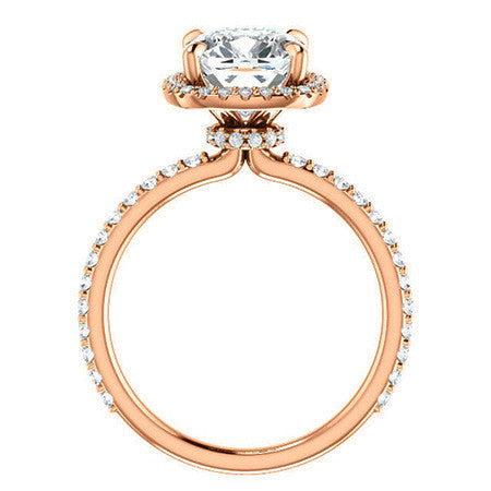 Cushion Moissanite Halo Engagement Ring