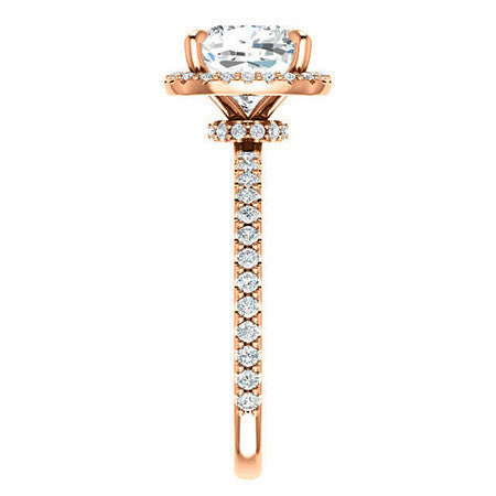 Cushion Moissanite Halo Engagement Ring