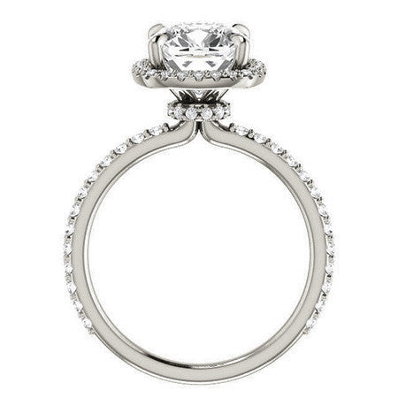 Cushion Moissanite Halo Engagement Ring