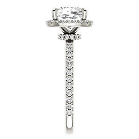 Cushion Moissanite Halo Engagement Ring