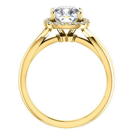 Cushion Moissanite Infinity Halo Cathedral Engagement Ring